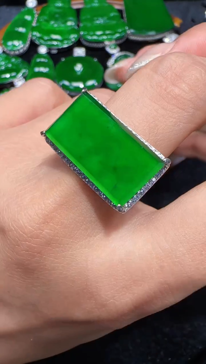 未镶嵌定制翡翠翡翠戒指143