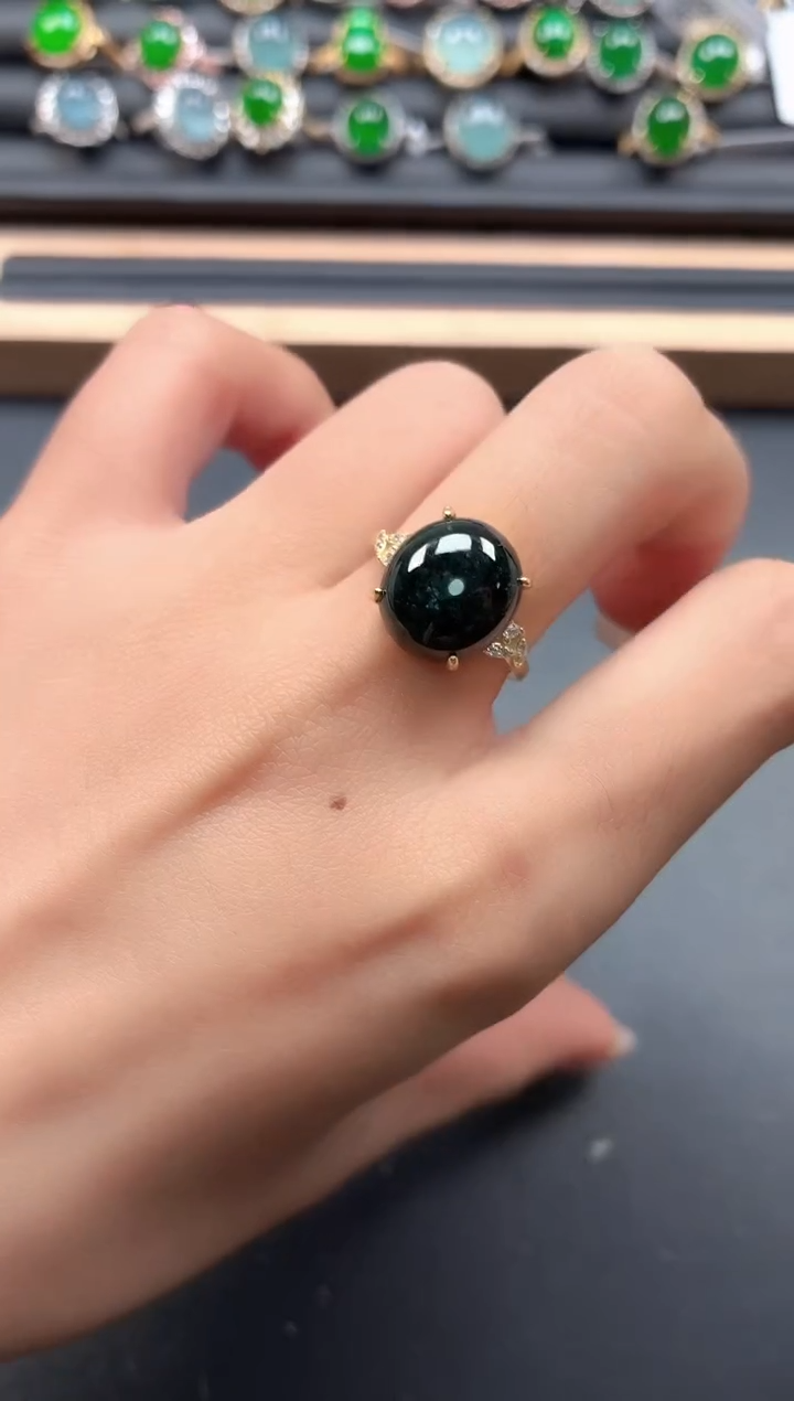 银S925镶嵌戒指翡翠11111