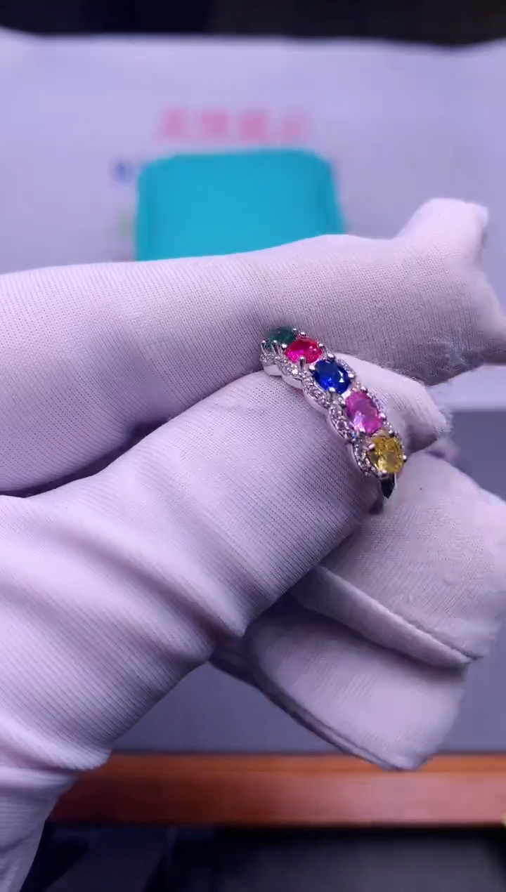 【闪购商品】海蓝宝石戒指银S925镶嵌............