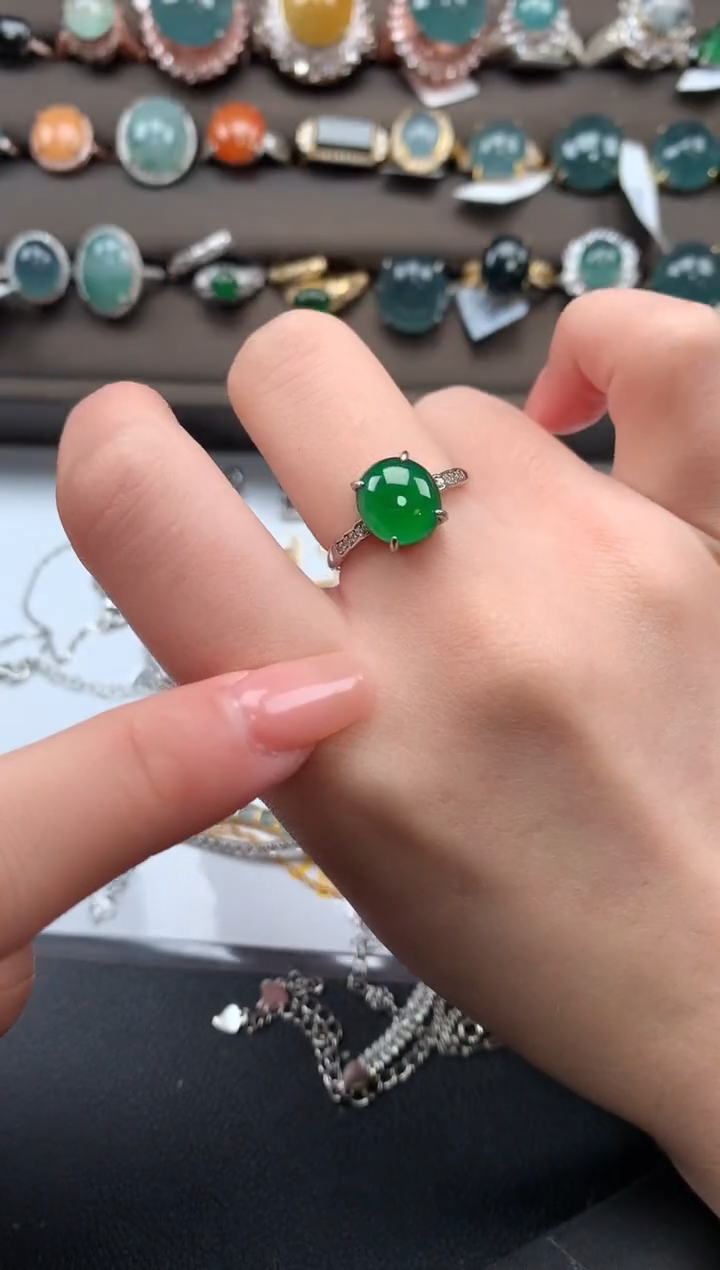 【闪购商品】翡翠戒指银S925镶嵌512412