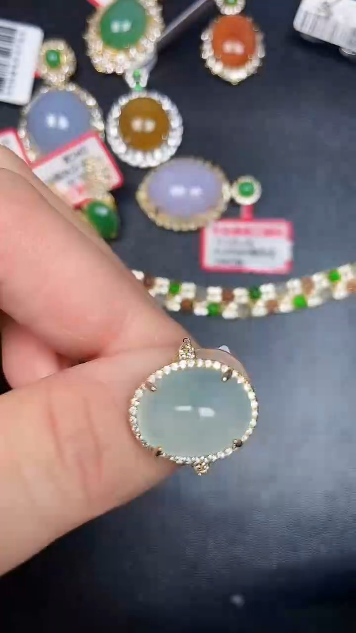 银S925镶嵌戒指翡翠3210