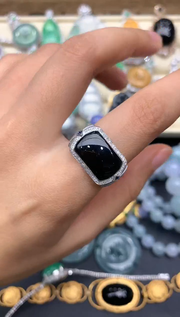 【闪购商品】翡翠戒指18K金镶嵌99-中国好珍宝