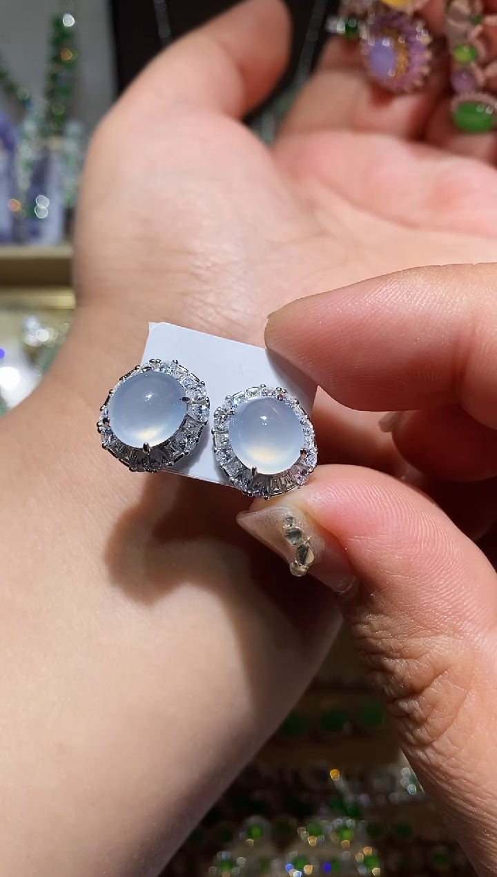 【闪购商品】翡翠耳饰未镶嵌耳钉