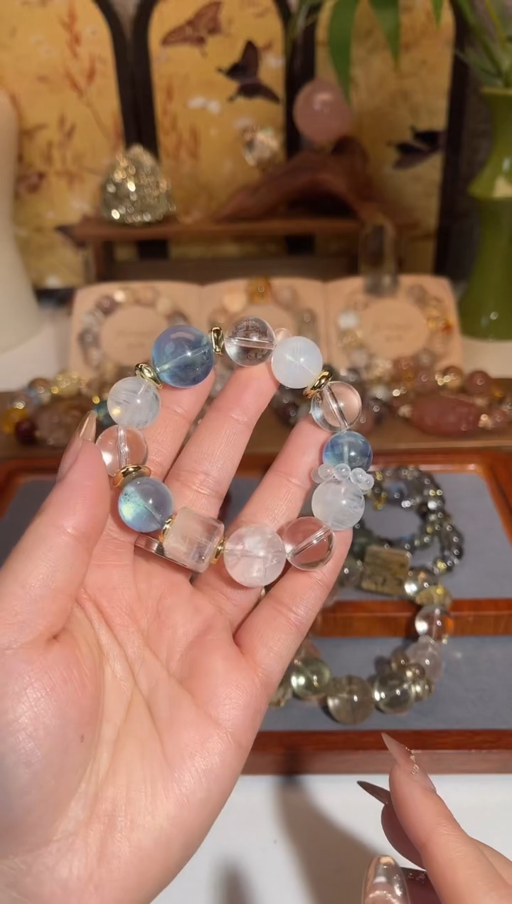 水晶摆件合金原创diy水晶