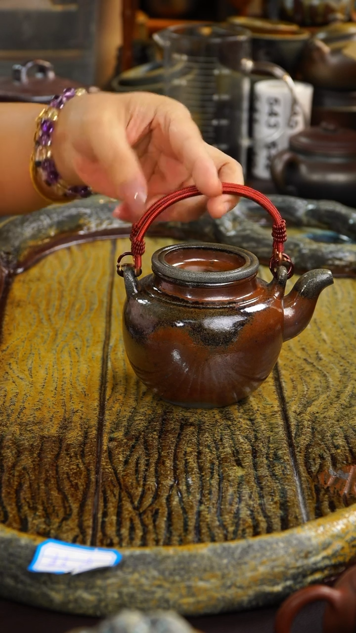 茶壶紫砂自然落灰柴烧紫砂作品