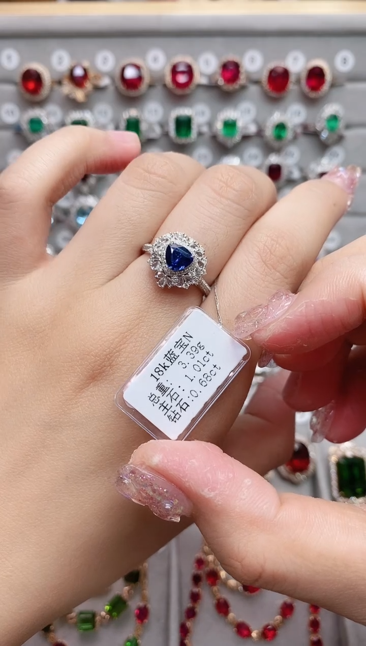 【闪购商品】蓝宝石18K金戒指18K金镶嵌·