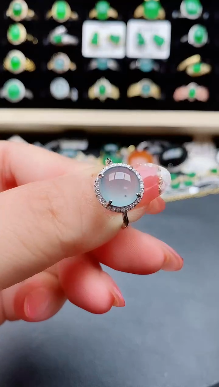 【闪购商品】翡翠戒指银S925镶嵌508500