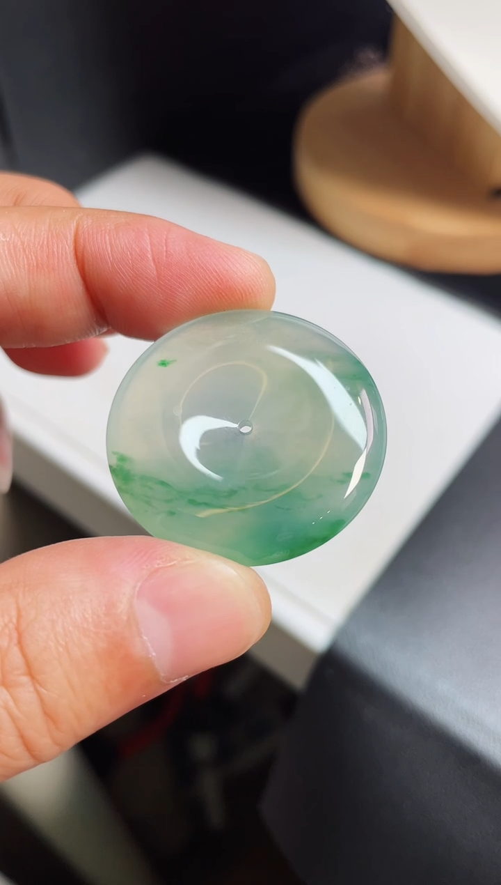 翡翠未镶嵌颈饰平安扣尺寸33.2 5.7mm