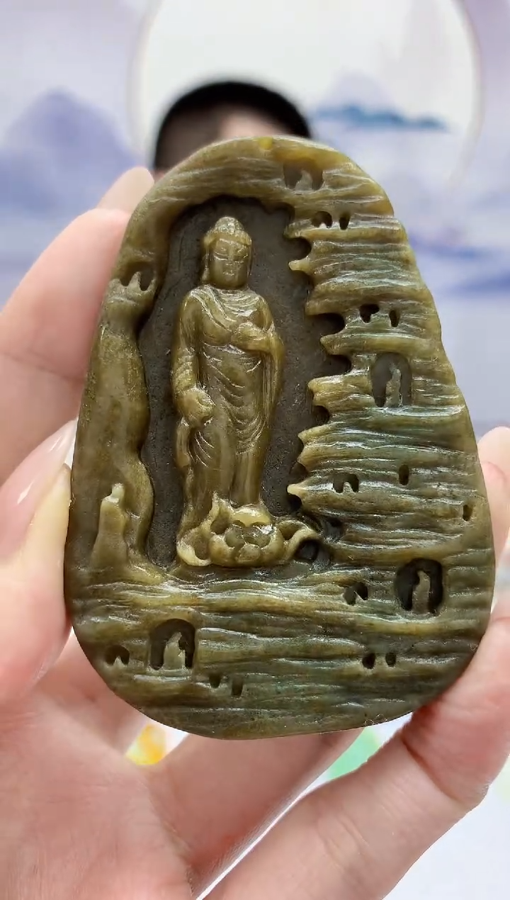 【闪购商品】定制翡翠未镶嵌4812MM-毛货挂件