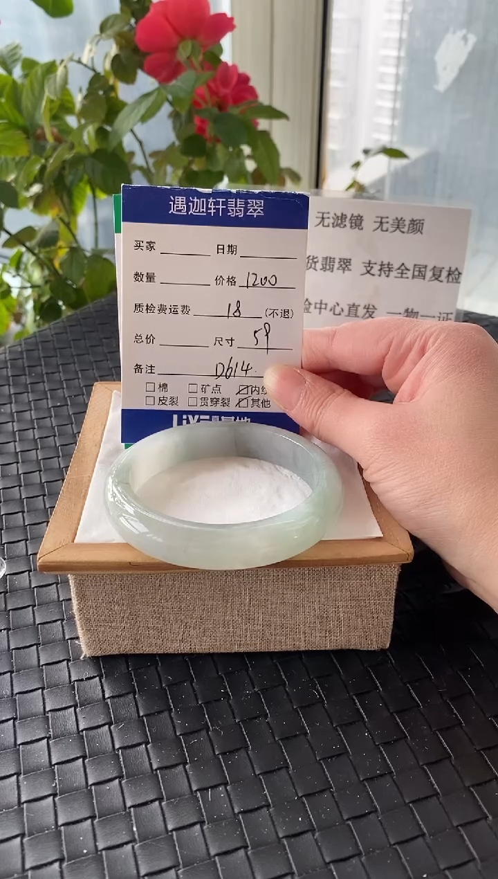 未镶嵌手镯翡翠59圈口D614编码