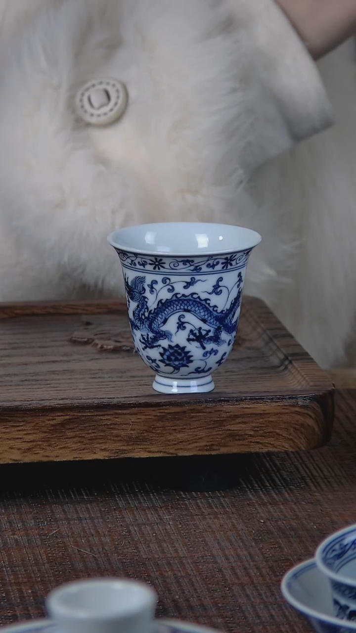 【闪购商品】折葵非器手工手绘缠枝龙闻香杯