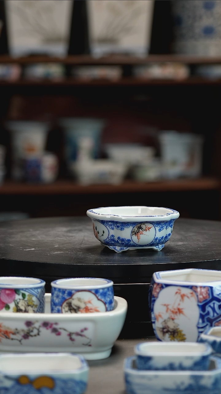 釉下青花手绘盆?****?釉下青花手绘盆 ?*?