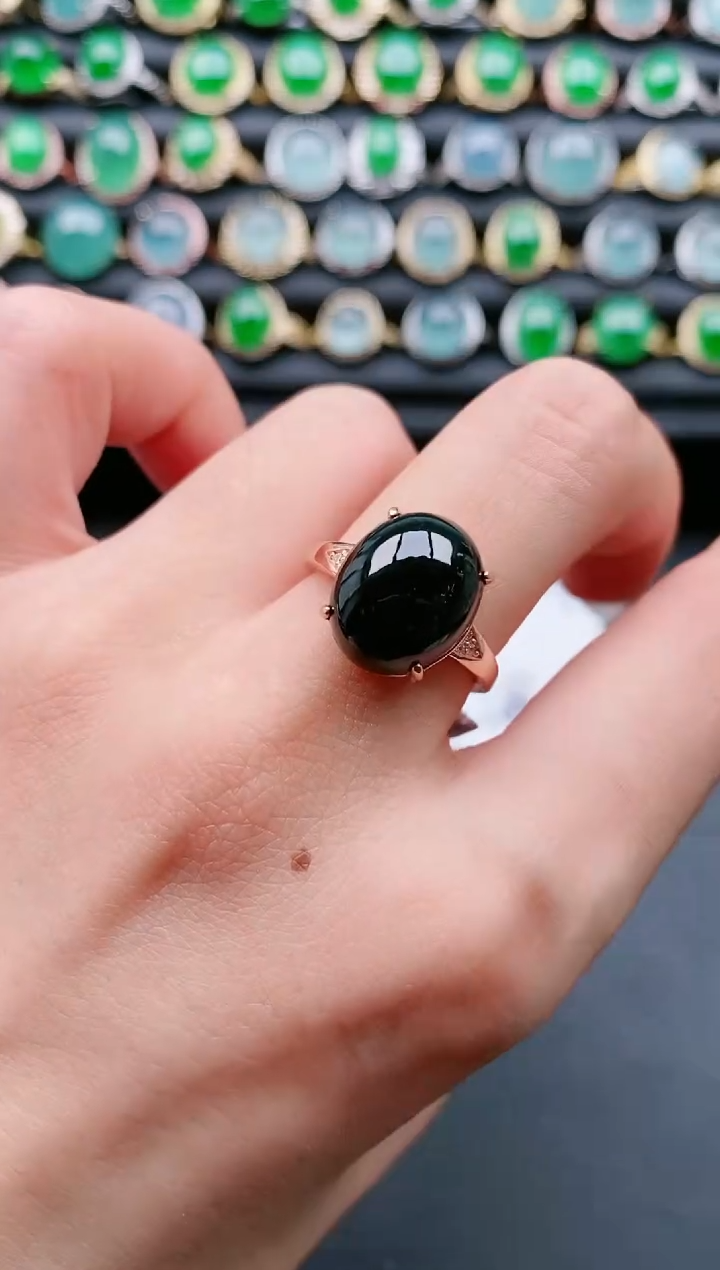 【闪购商品】翡翠戒指银S925镶嵌111111