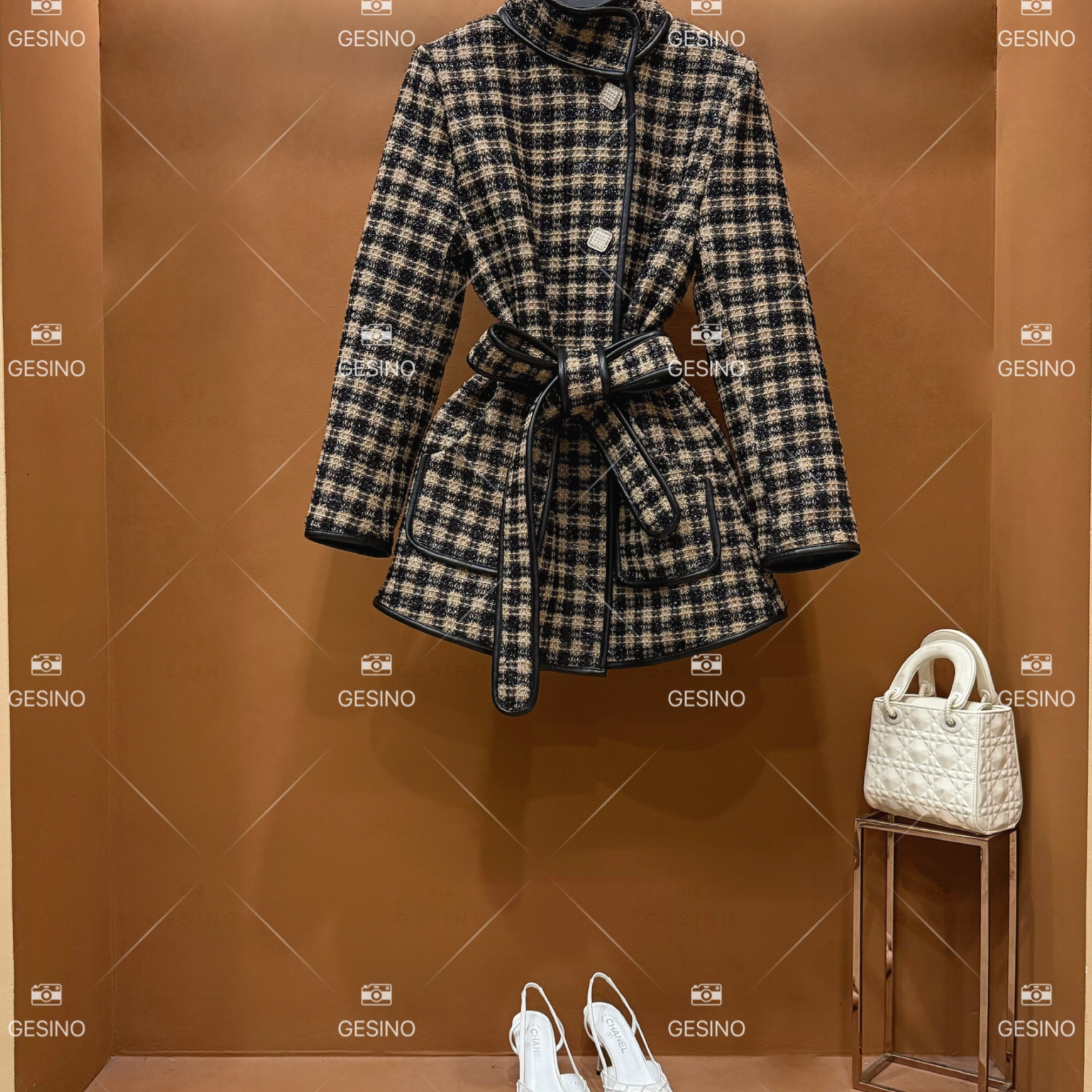 【丽】秋冬气质轻奢小香风修身收腰外套网红毛呢女款QD-2024950