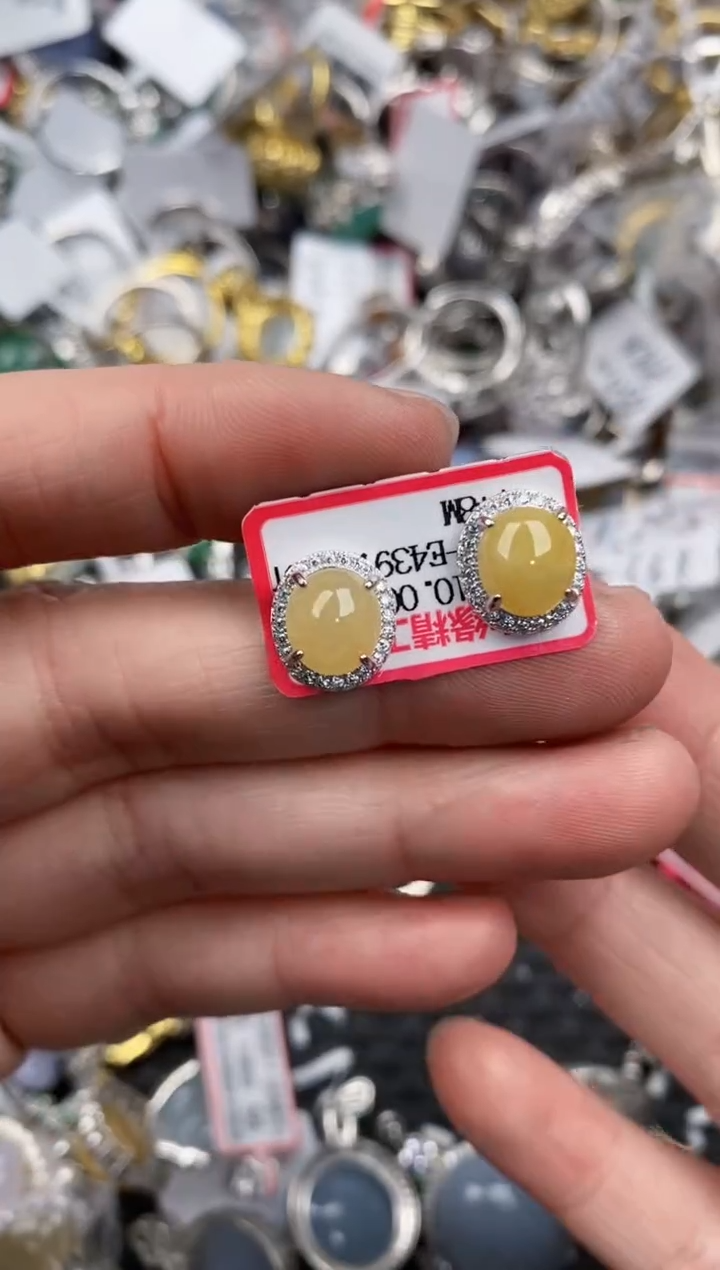 银S925镶嵌戒指翡翠10  6