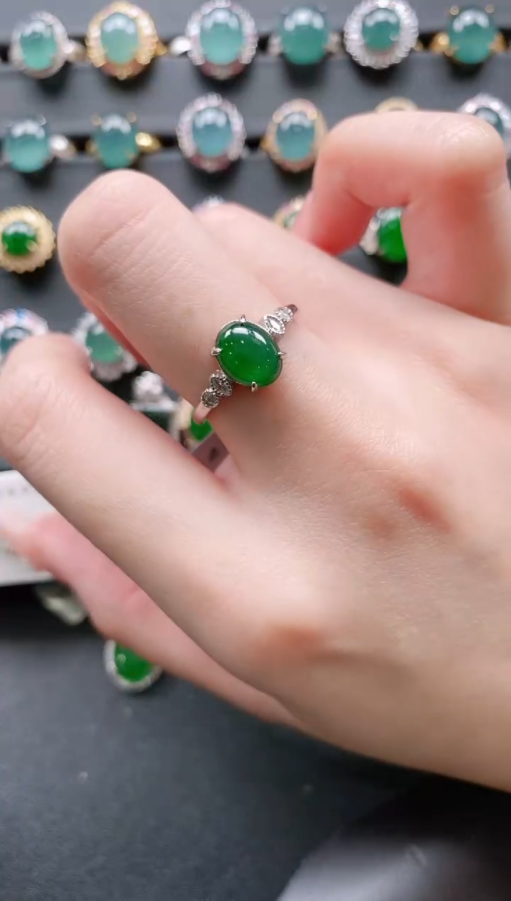 【闪购商品】翡翠戒指银S925镶嵌11111111