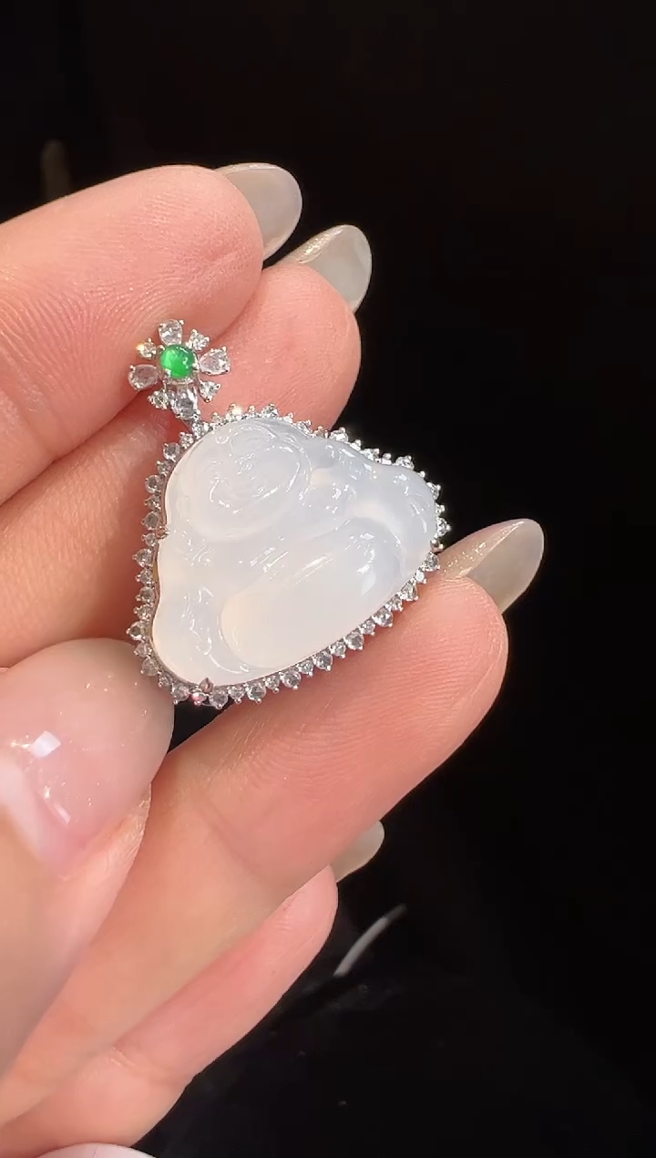 【闪购商品】翡翠吊坠(不含链)18K金镶嵌吊坠