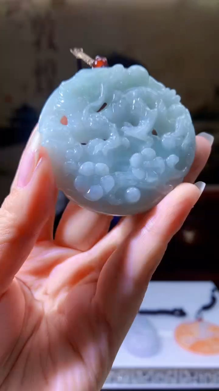 未镶嵌定制翡翠8016fh-毛货挂件(赠珠链)5多样性发其一