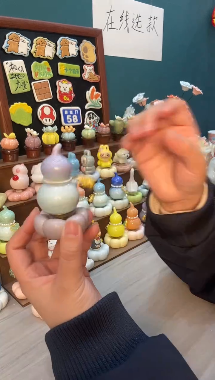 摆件陶紫色葫芦景德镇陶瓷摆件1个装