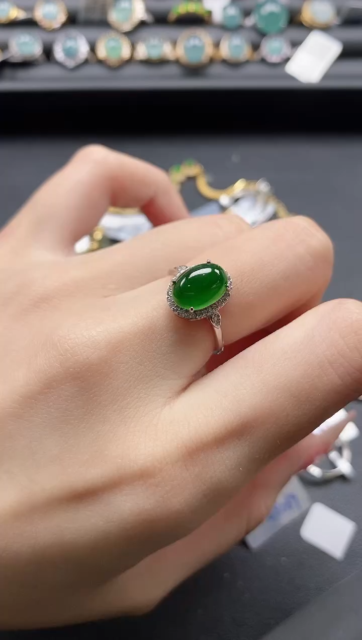 【闪购商品】翡翠戒指银S925镶嵌111111