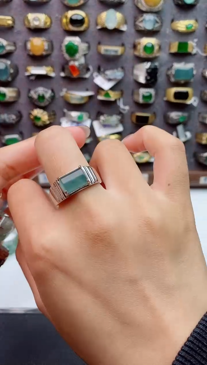 未镶嵌戒指翡翠天然 翡翠男戒