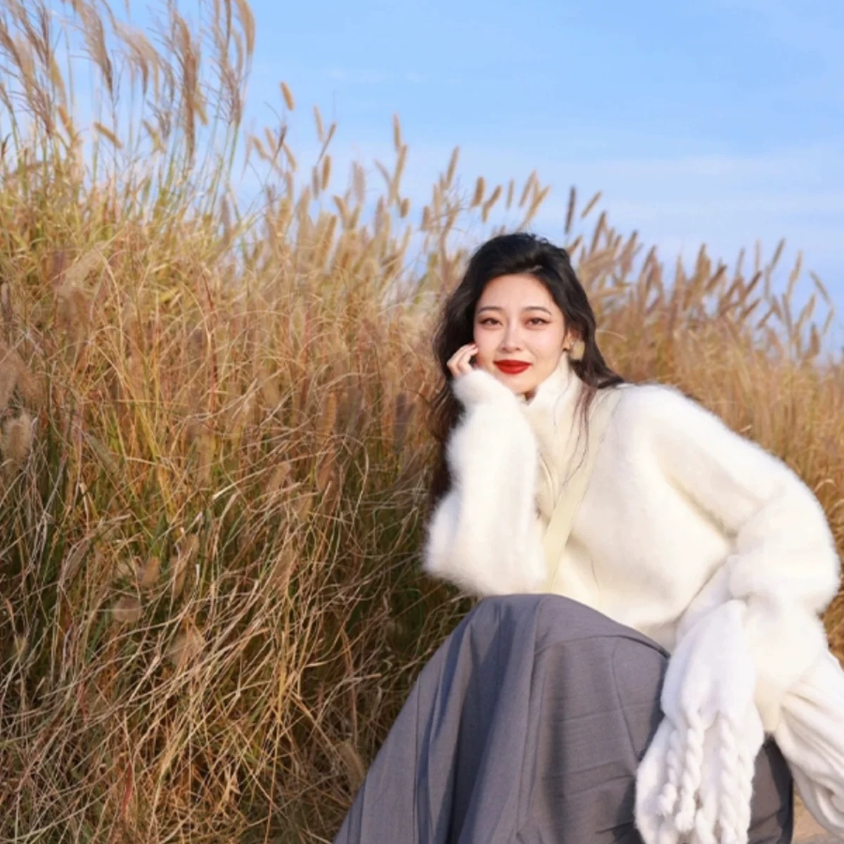 舒佩专属【100%绵羊毛拉毛】慵懒风休闲拉毛针织拉链开衫