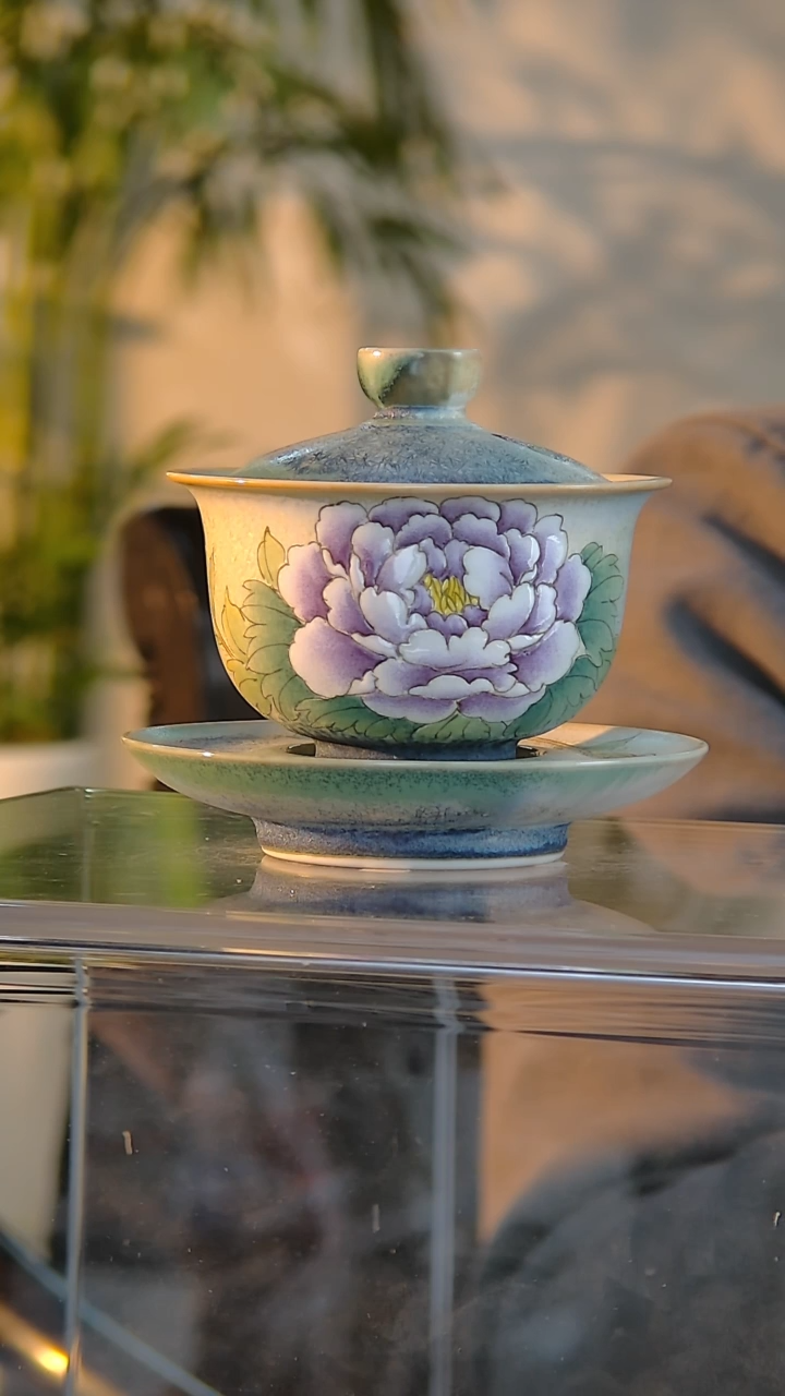 【闪购商品】盖碗 E27【人间瓷画】《吴起飞》