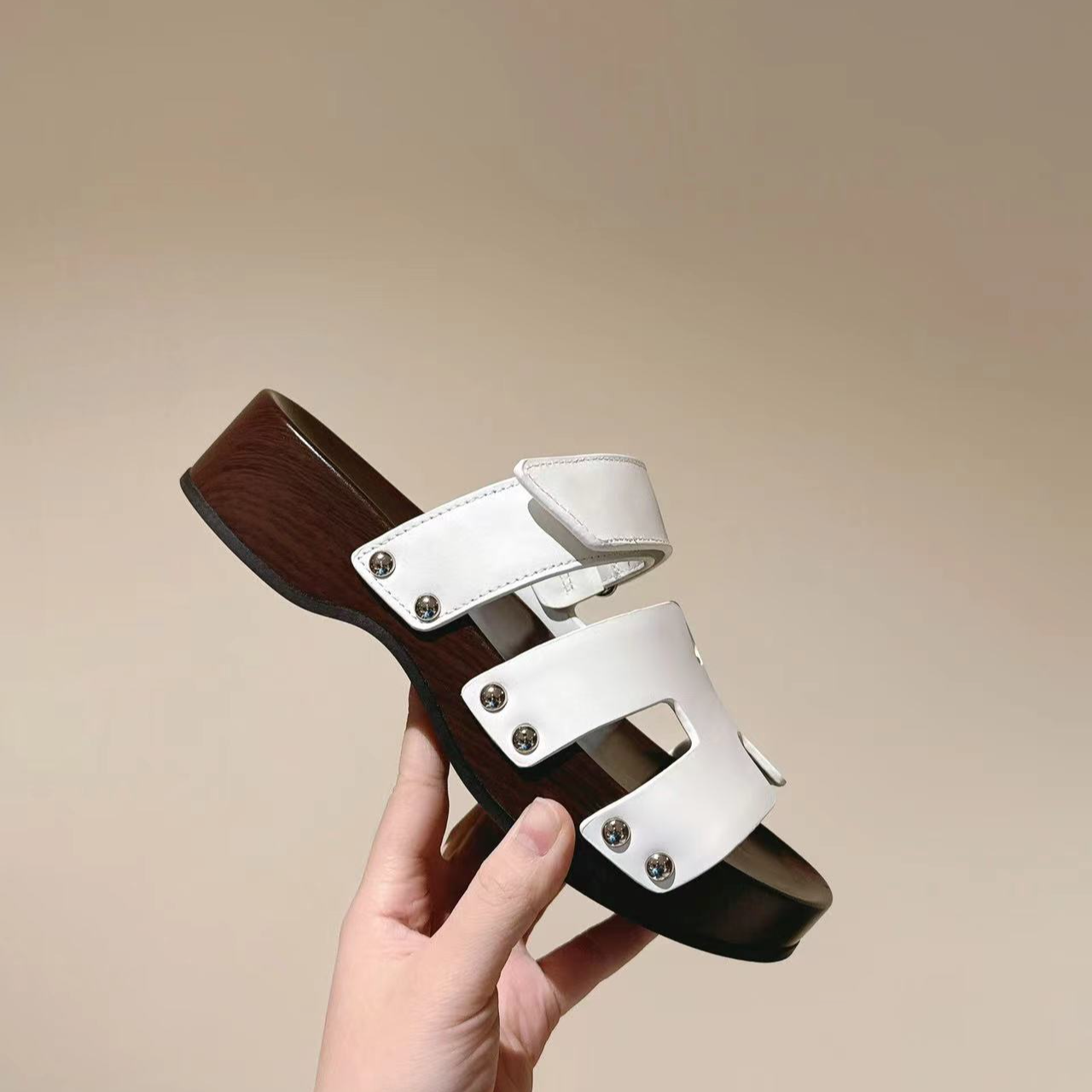 【WM RAE】H家实木底日系风厚底拖