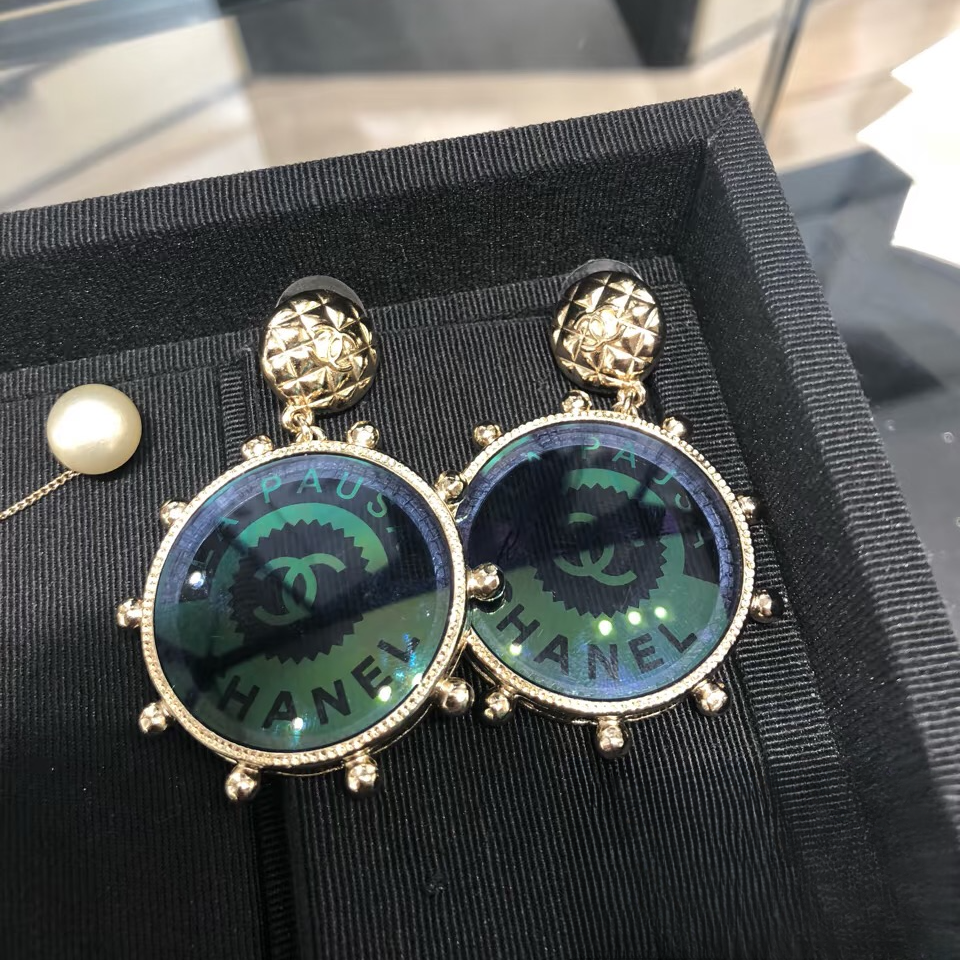 99新 Chanel/香奈儿 蔚蓝中古/ 游轮系列 炫彩耳钉 