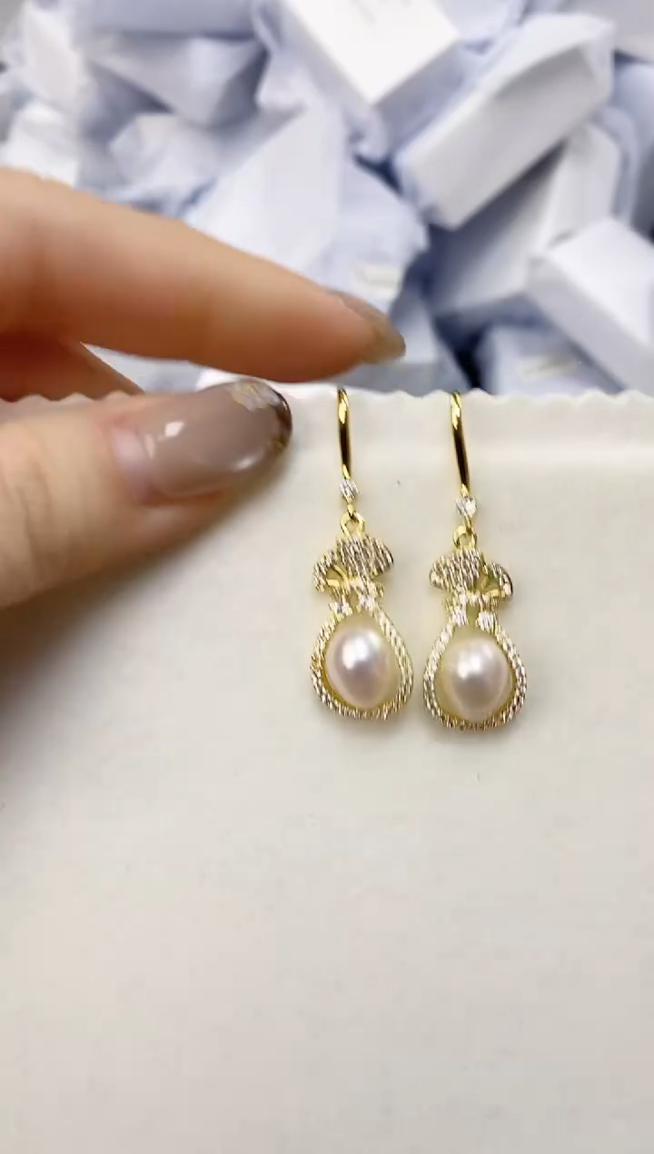 未镶嵌耳饰淡水珍珠ed1060