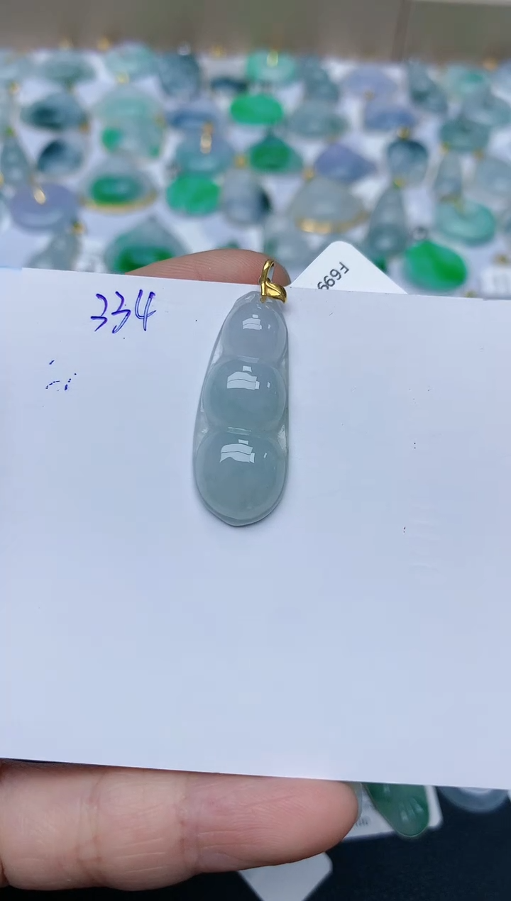 【闪购商品】翡翠颈饰18K金镶嵌天然翡翠A货    334