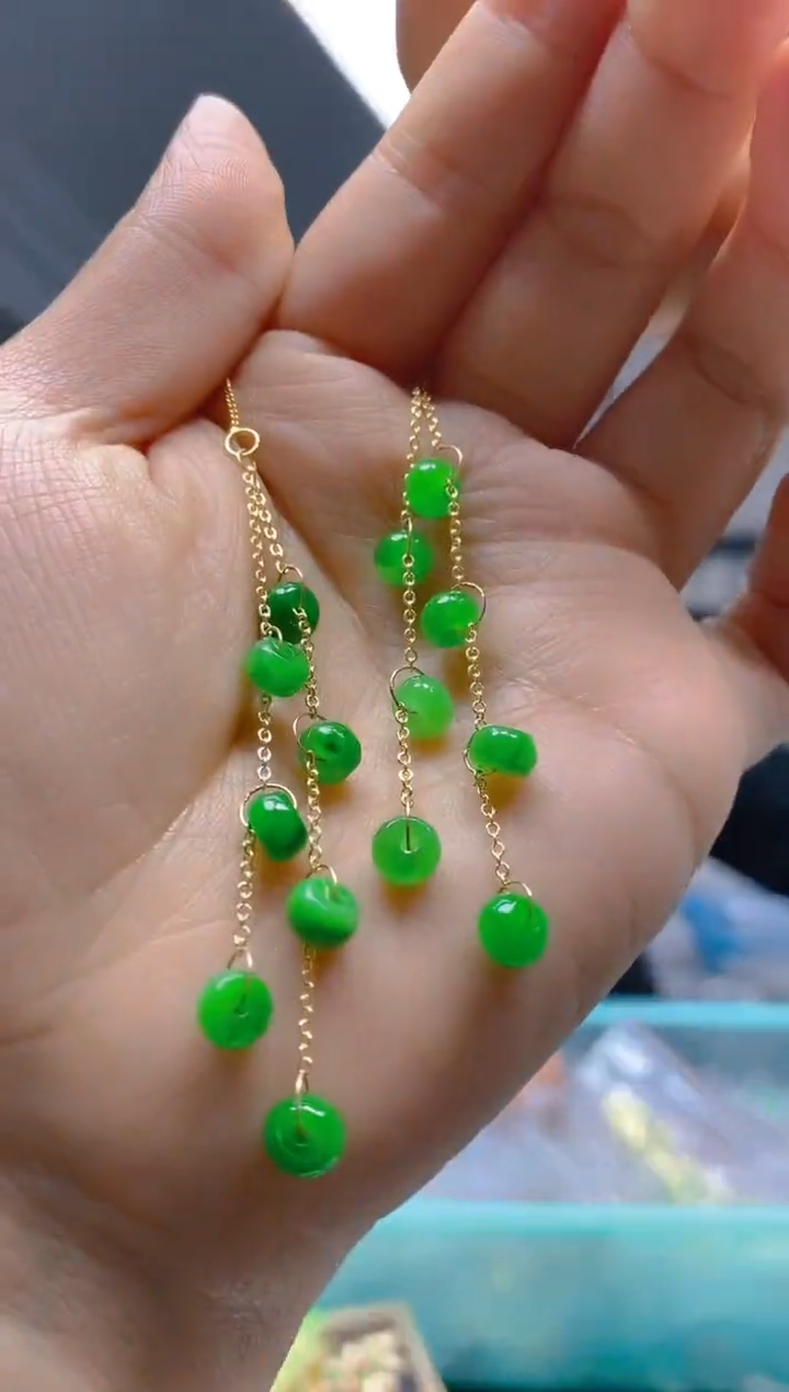 【闪购商品】翡翠耳饰合金0591翡翠耳线