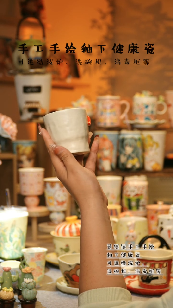 【闪购商品】杯陶瓷景德镇高温釉下彩&A844