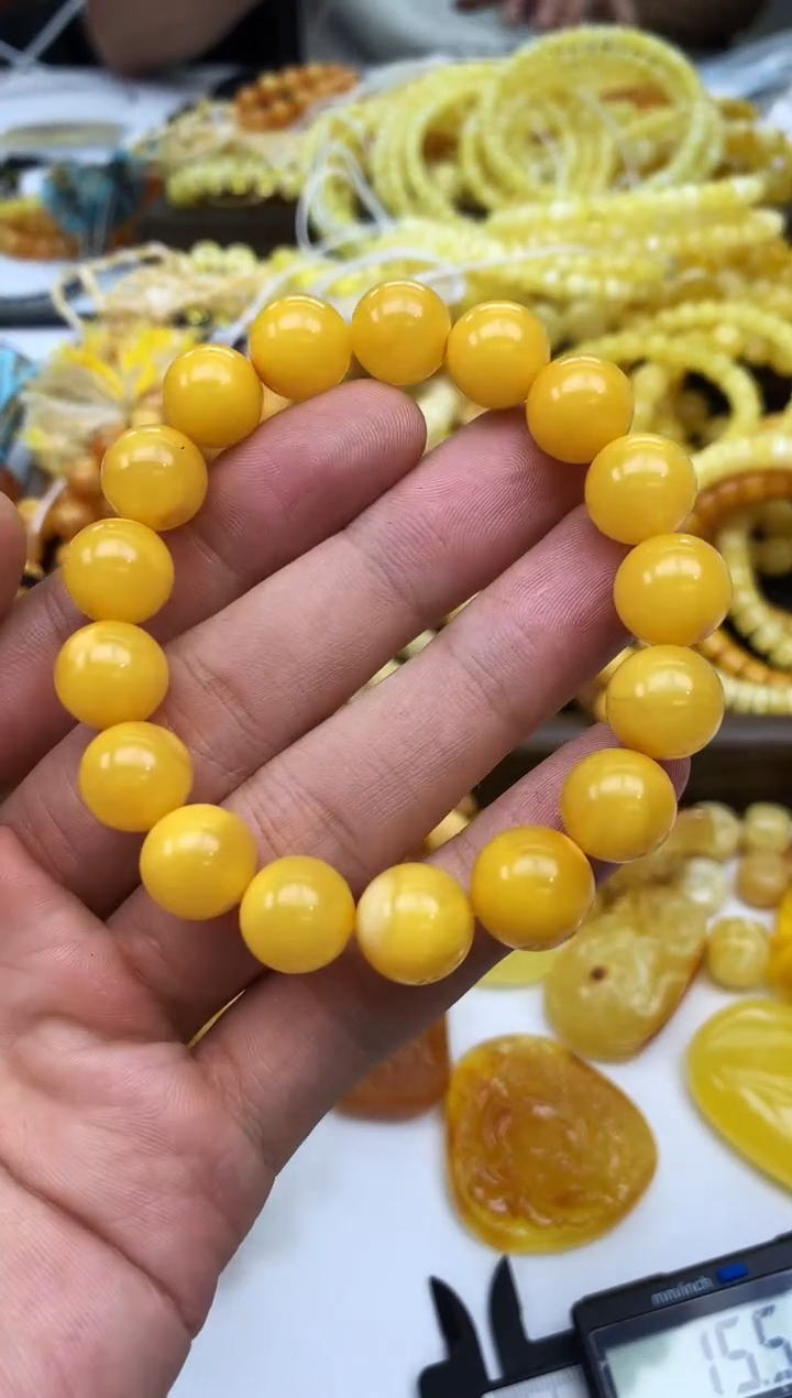 裸石蜜蜡未镶嵌手串卡11