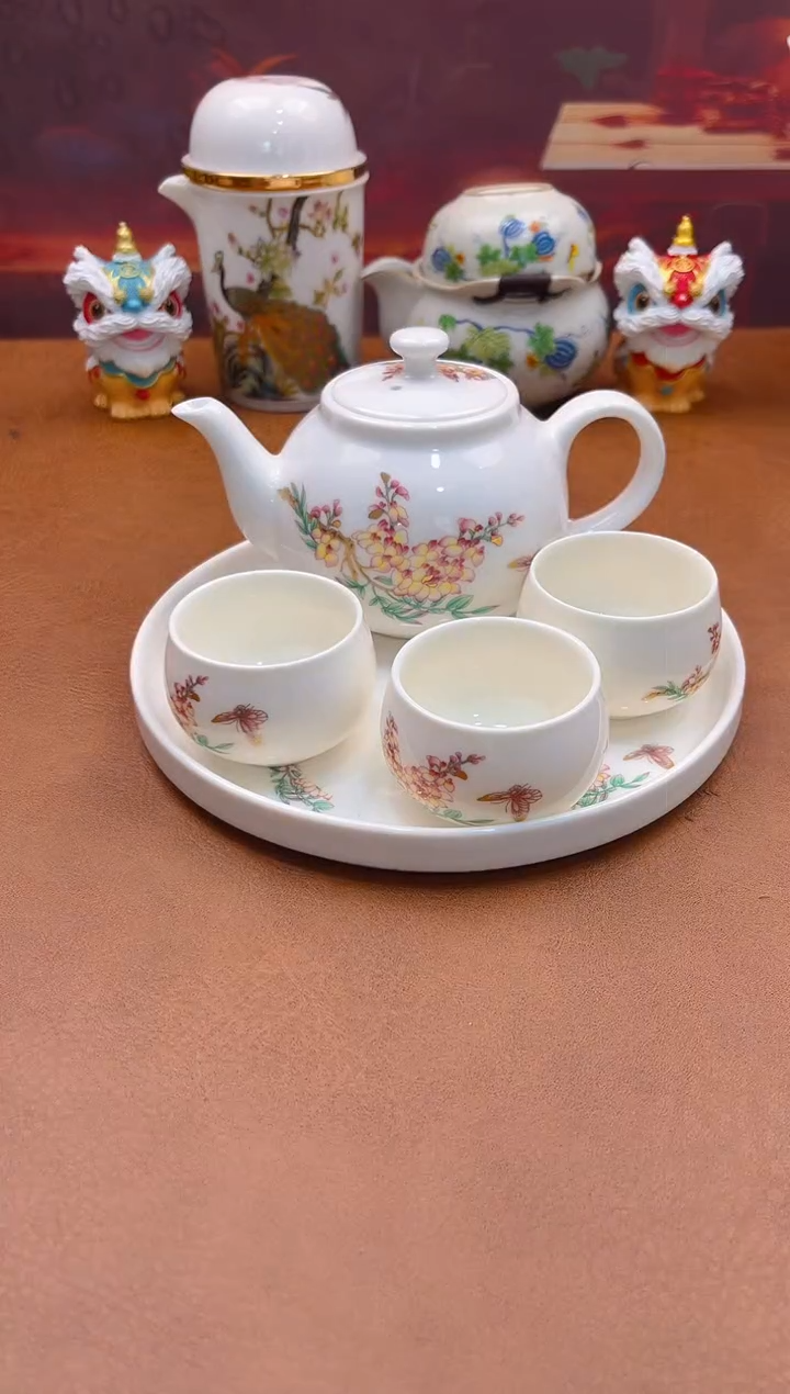 陶瓷茶具摆件旅行套组