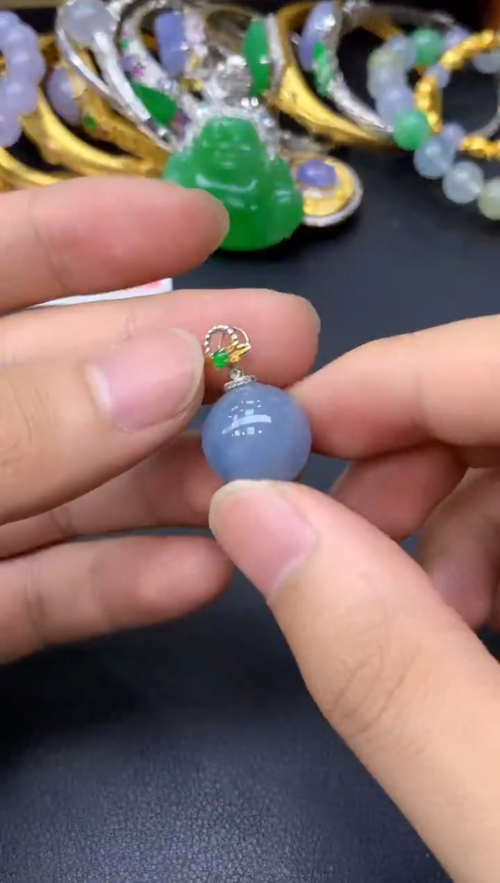 颈饰18K金镶嵌翡翠219-中国好珍宝