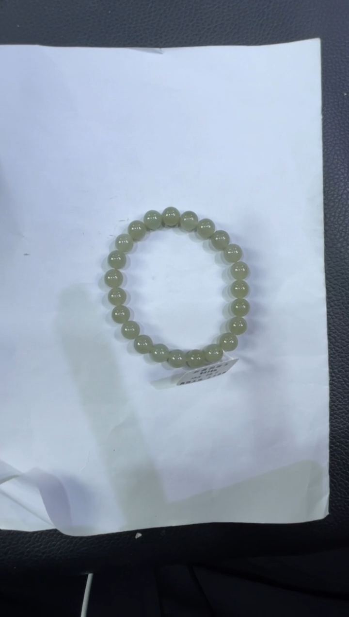 未镶嵌手串和田玉心**苏青糖白卡8手串（产地直发）