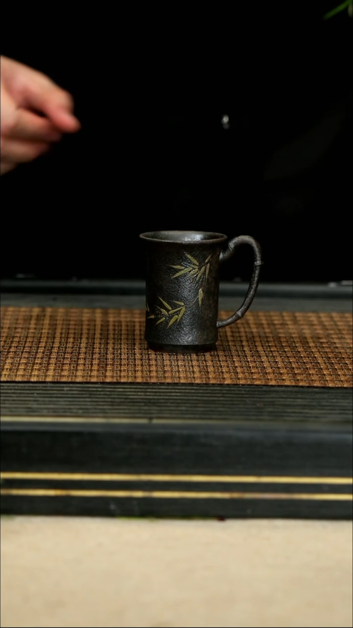 【闪购商品】紫砂茶壶18竹叶竹节杯 柴烧