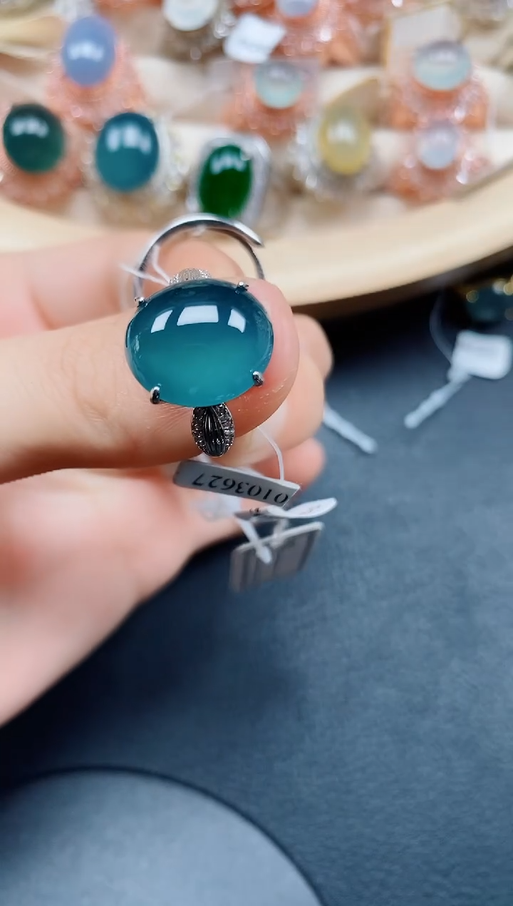 【闪购商品】翡翠戒指银S925镶嵌翡翠