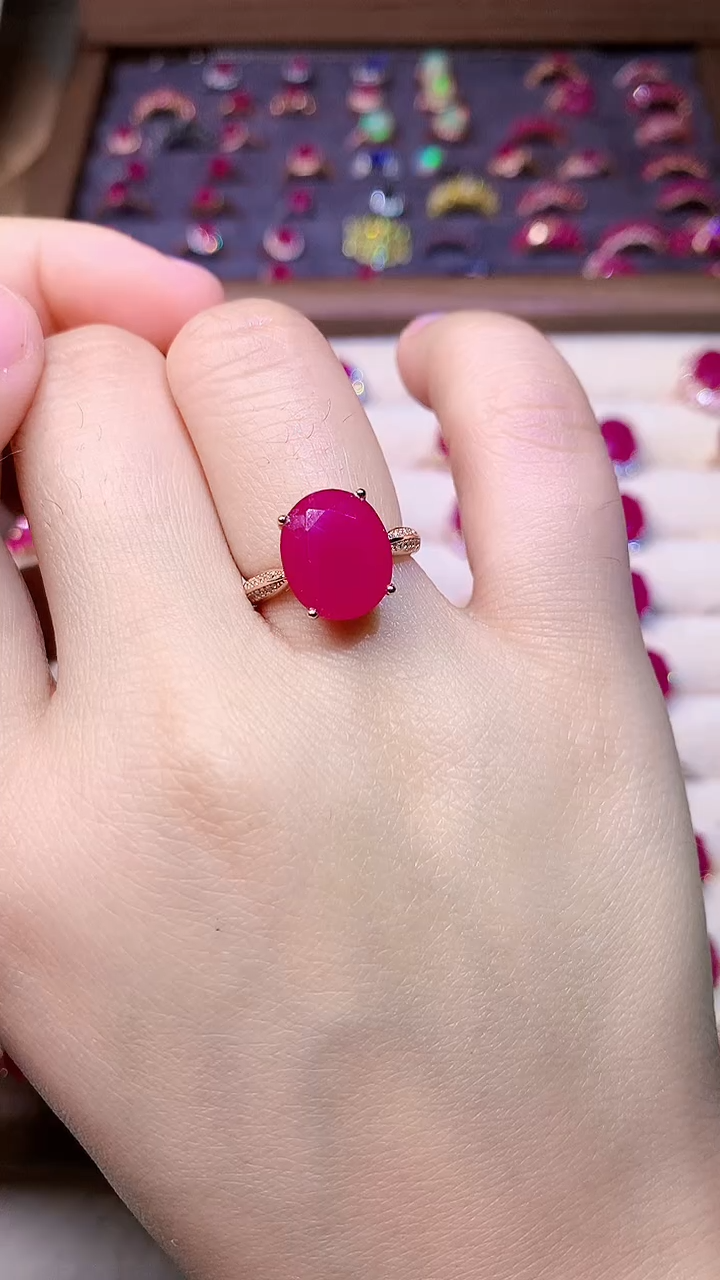 【闪购商品】红宝石戒指银S925镶嵌0000