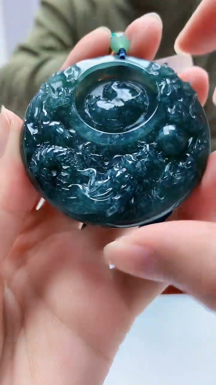 【闪购商品】定制翡翠未镶嵌4812zm-毛货挂件39龙马