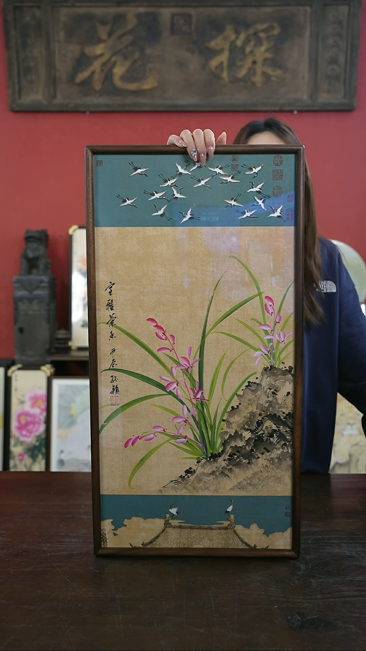 【闪购商品】书法手绘33*66-A706兰花