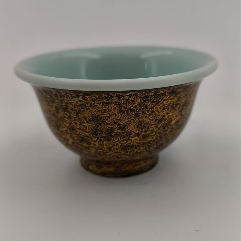 景德镇官方甄选  镇窑 "犀皮漆系列 金斑 压手杯"