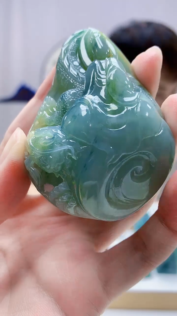 未镶嵌定制翡翠北**佳4868zm-毛货挂件