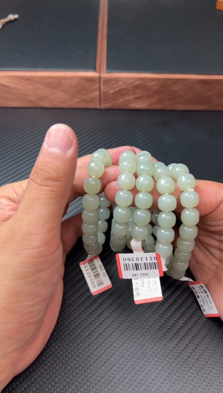 手串未镶嵌和田玉且末微色差近矿卡10苹果珠多样性发货拍一发一