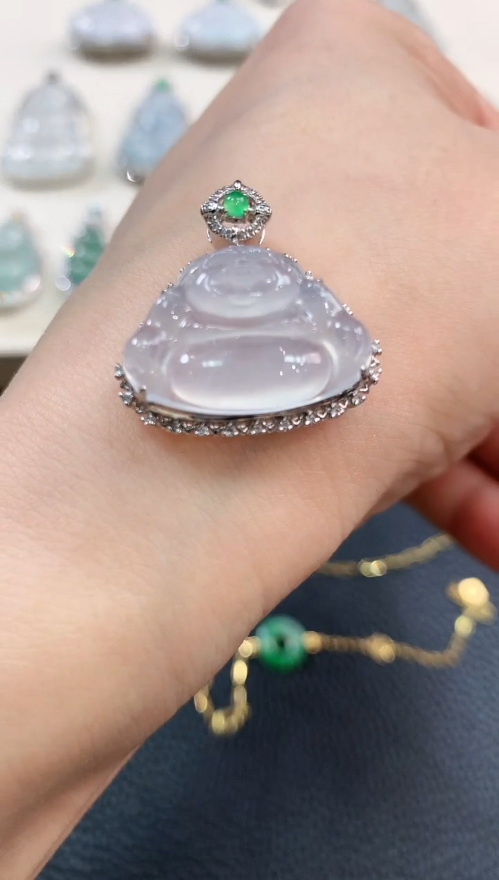 【闪购商品】翡翠吊坠(不含链)18K金镶嵌b45多样性一件发货