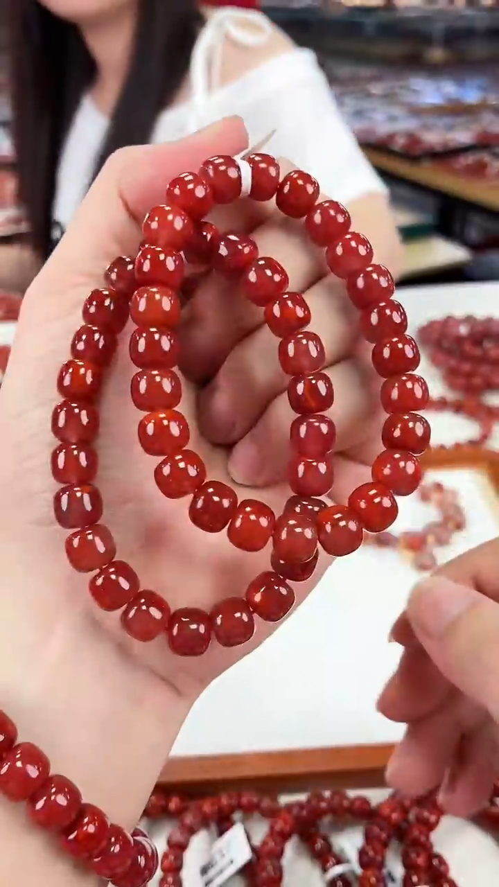 南红玛瑙瓦西老型手串9+未镶嵌（多样式发其一）