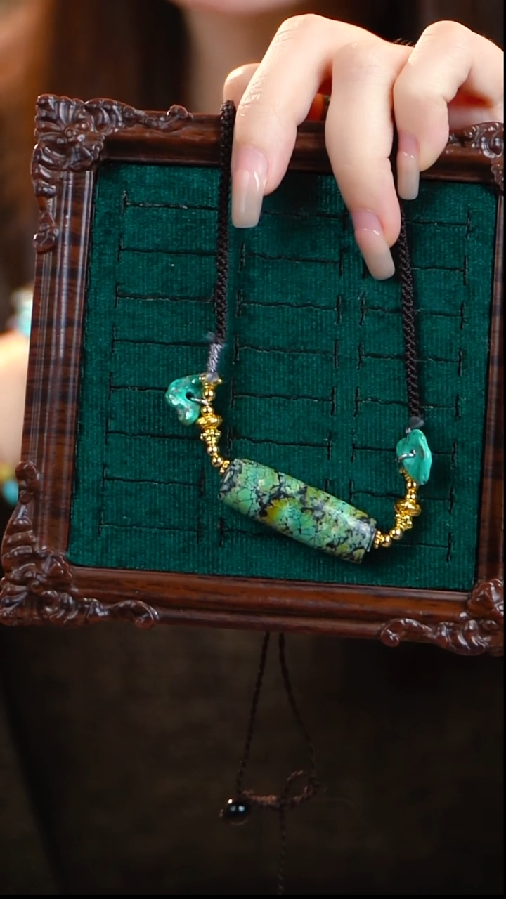 未镶嵌绿松石项链桶珠