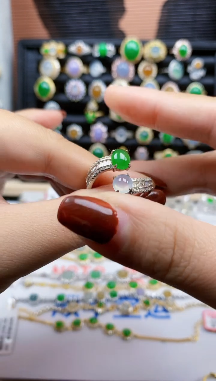 银S925镶嵌戒指翡翠186