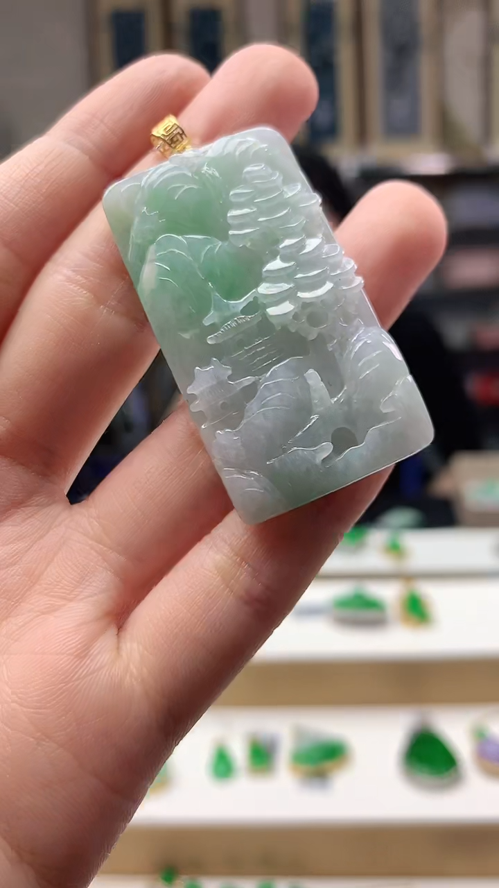 【闪购商品】翡翠颈饰18K金镶嵌赠礼盒证书